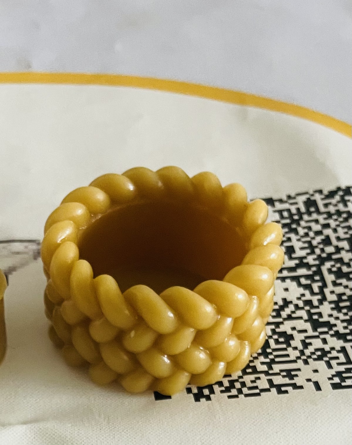 beeswax candle holder